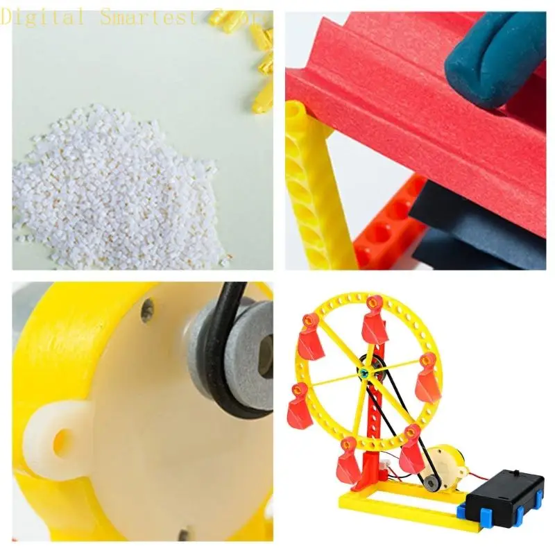 85AA 물리학 교육 학습 공예 세트 어린이를위한 DIY 큰 바퀴 조립 장난감 과학 실험 활동에 실습