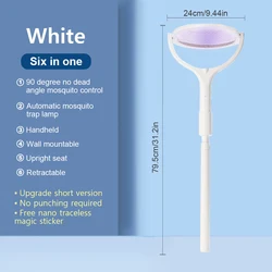 5-in-1 Multifunctional Mosquito Killer Lamp with Adjustable Angle and USB Rechargeable Electric Swatter (Long Type)