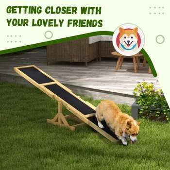 Dog Agility Ramp,Pet Seesaw,Fir Wood Large Dog Exercise Platform with Anti-Slip Surface,Dog Agility Ramp 3
