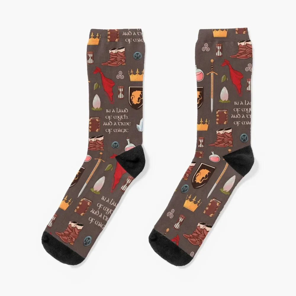 

In a land of myth and a time of magic_Merlin Socks retro gift Women Socks Men's