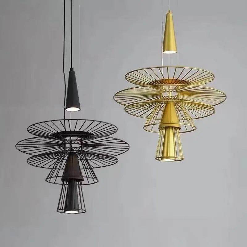 

Luxury Black/Gold Metal Chandelier for Hotel Supermarket Dinning Room Bedroom Led Pendant Lamp Gu10 Pendant Lighting Fixtures