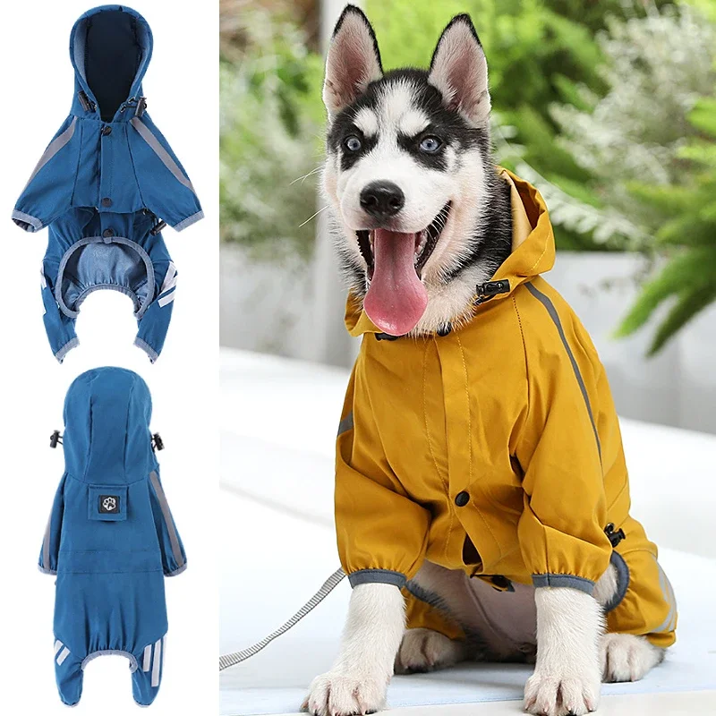 PetDogYellowRaincoatwithReflectiveFrenchBulldogClothesfor