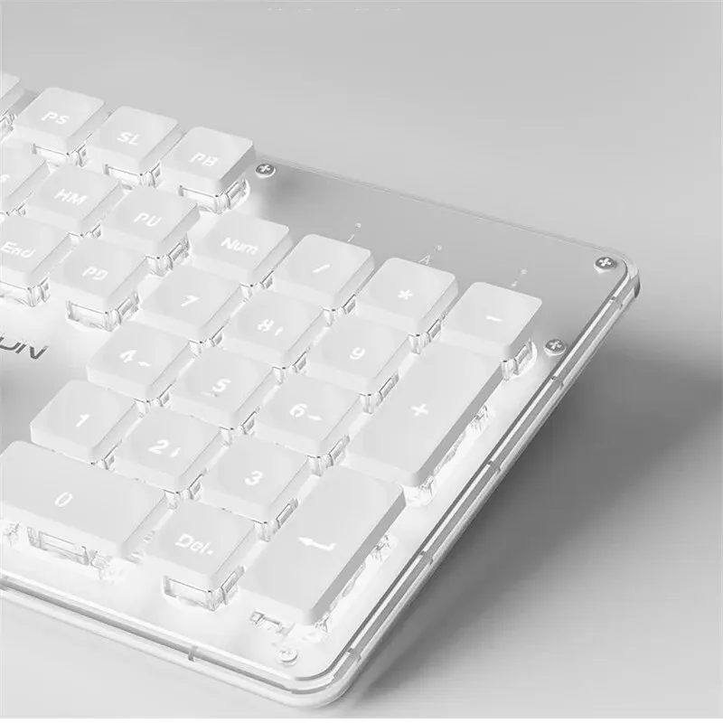 Teclado com Fio de Cristal Silencioso com Retroiluminação Teclado do Computador Painel de Metal Usb pc Portátil Gamer Escritório Jogos - Imagem 2
