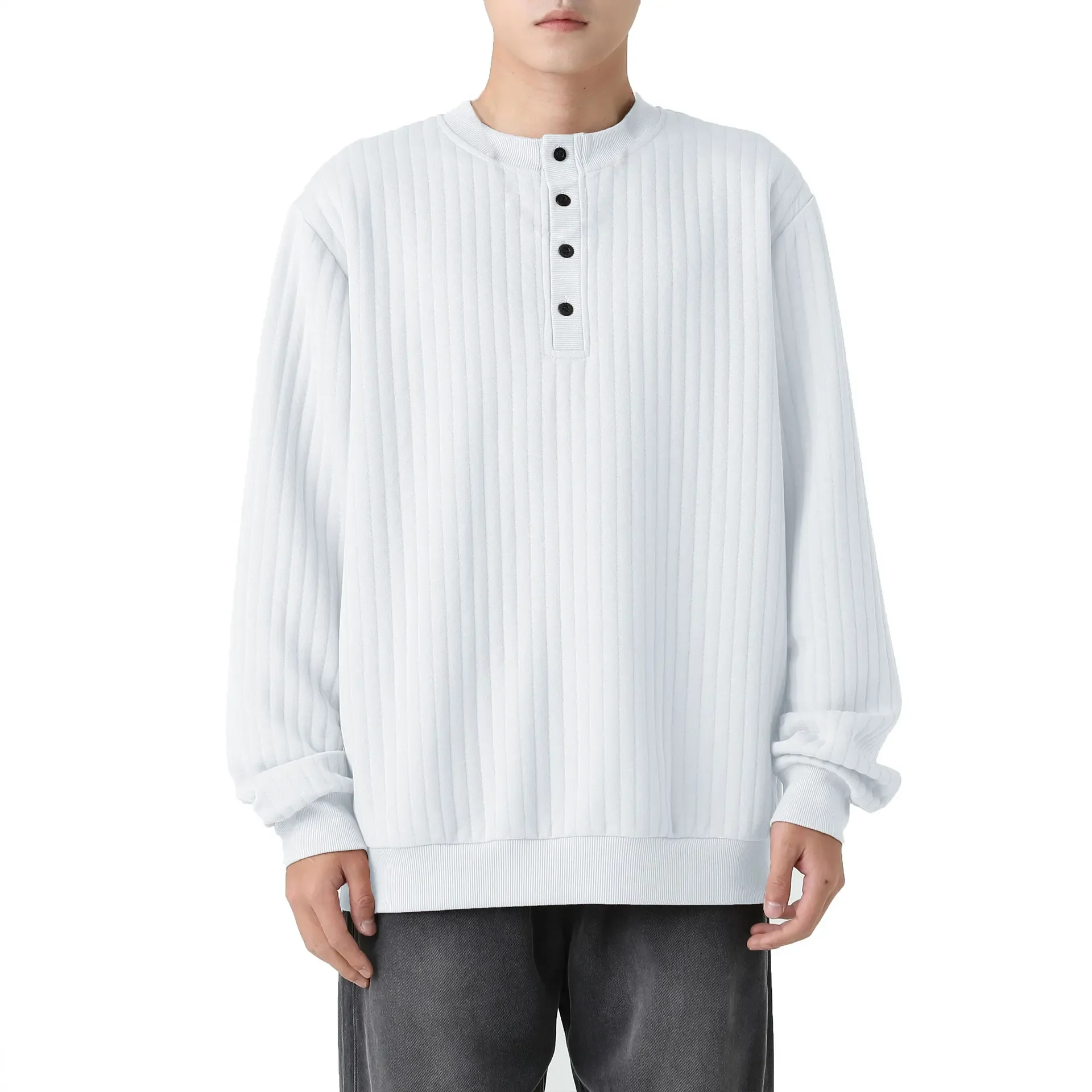 2024 New Autumn Half Turtleneck Button Knit Sweater Pullover Sweaters for Men High Quality Warm Winter Knitted Sweater Men