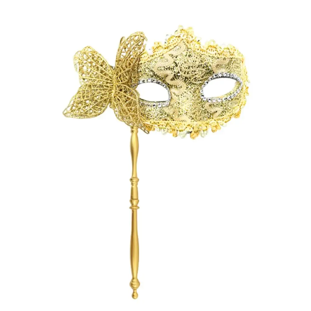Venezianische Party-Handmasken mit Stiel Schmetterlings-Karnevalsmasken mit Haltegriff für Mardi Gras – Detail 11