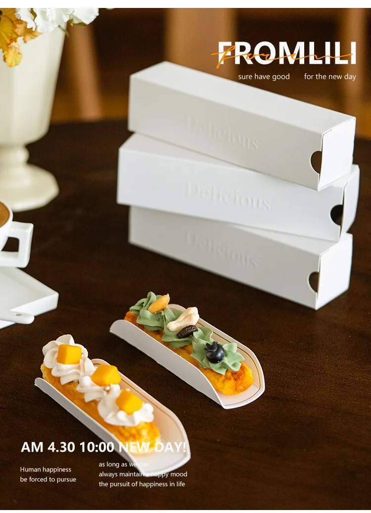 50PCS Rectangle French Napoleon Mousse Boxes, DIY Mini Cake Packaging, Waterproof and O... - SKU FNMB1115 - UGI Packaging