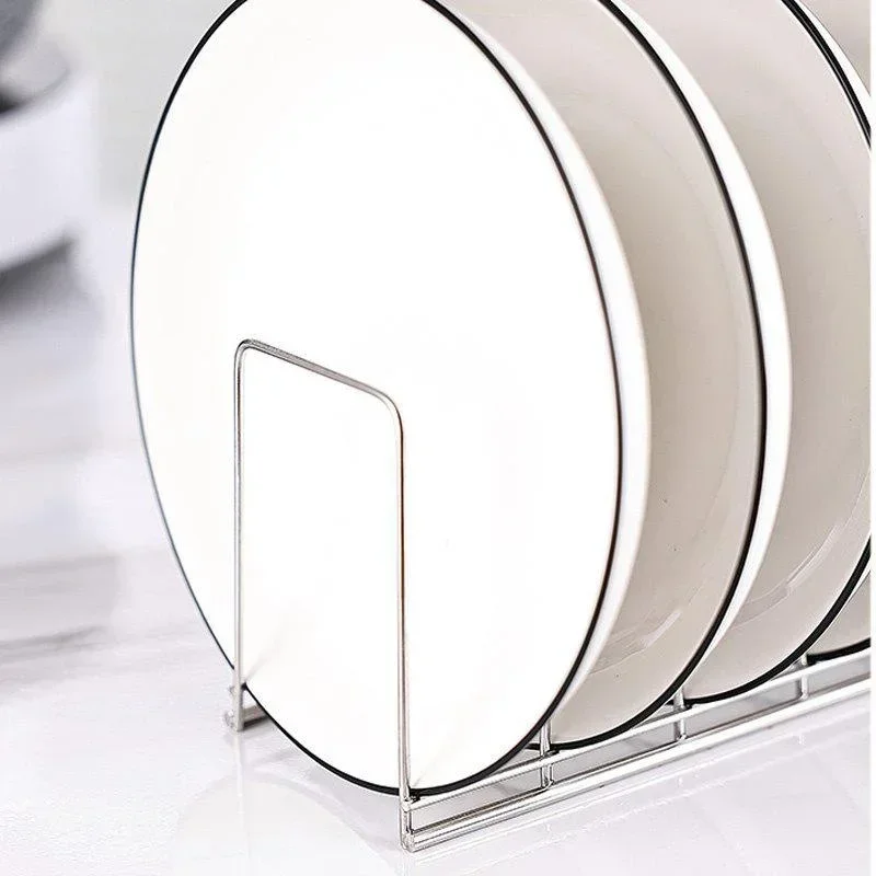 1Pc Stainless Steel Dish Rack Kitchen Dish Pan Plate Draining Rack 4