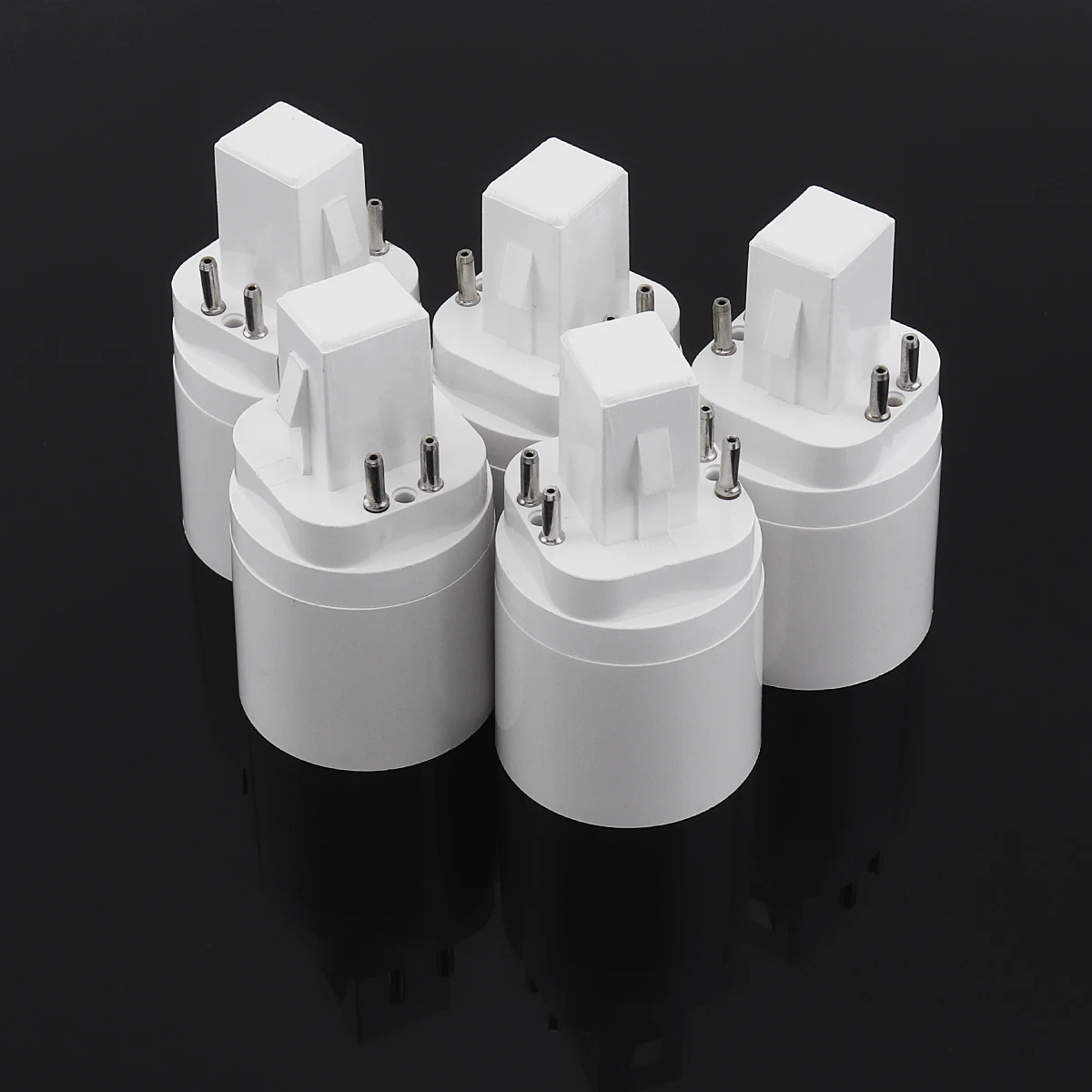 5pcs 4Pin Conductive G24 to E26/E27 Socket Adapter Gx24q Lamp Base Adapters G24q to Medium Edison Light Socket Converter