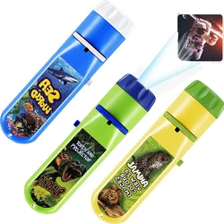 Lampe torche avec projecteur, technologie de Projection de motifs de dessins animés, Film Laser, lampe jouet étoiles, cadeau amusant pour l'éducation précoce des enfants 
