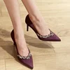 Hot Sale Classics Women's High Heel Pointed Shoes Nude Patent Leather Wedding Heels Ladies Pump 2025 Spring New Woman Shoes 1