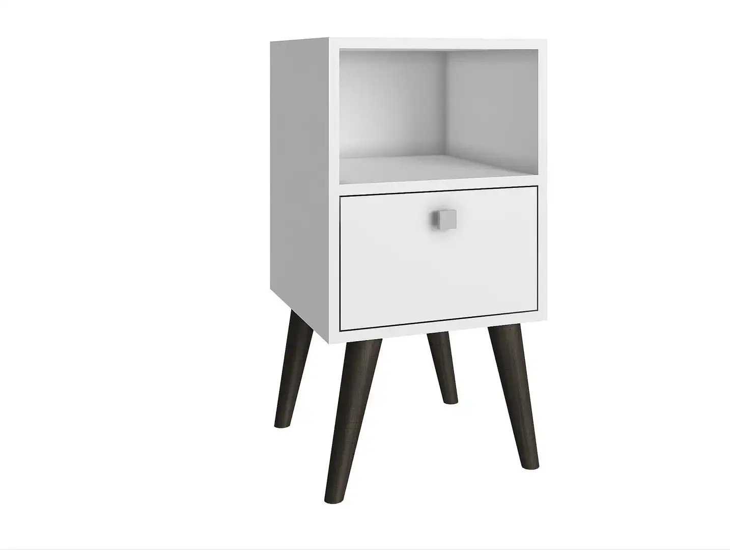 

Abisko Stylish Side Table with 1-Cubby and 1-Drawer in White