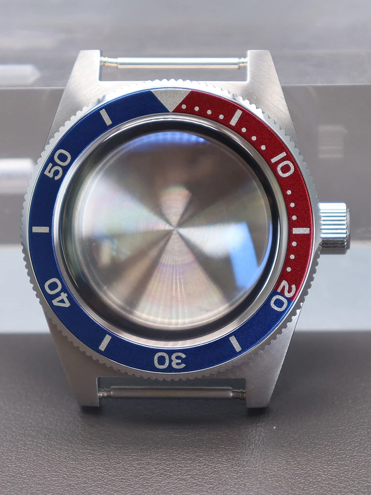 Premium Silver 40mm Diving Watch Case with Alloy Bezel and AR Sapphire Glass