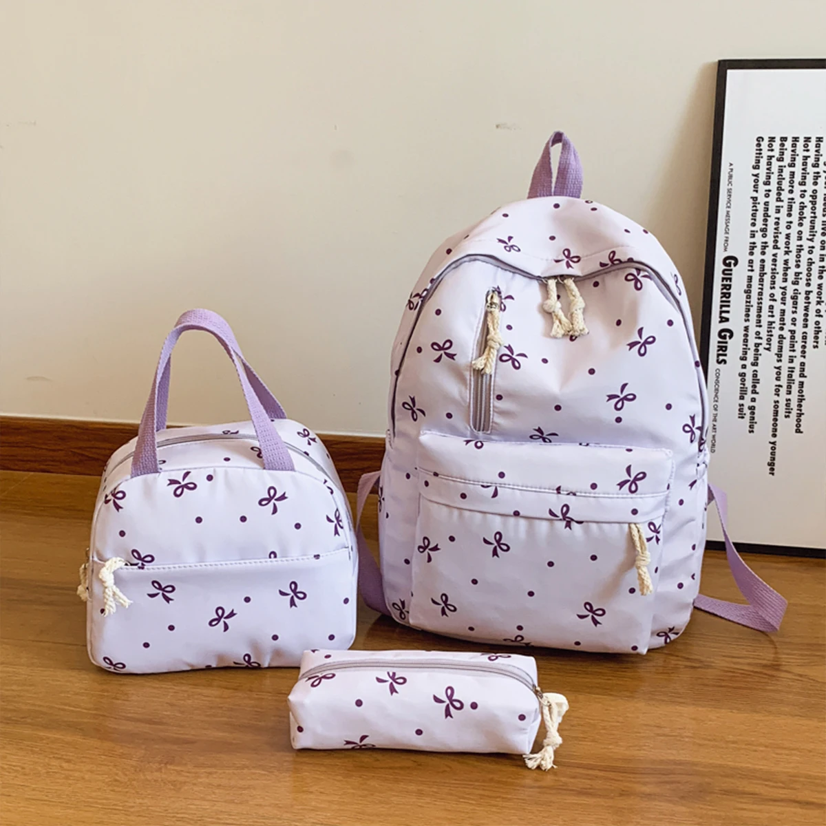 مجموعة مكونة من 3 قطع مطبوعة على شكل فيونكة مرحة:...