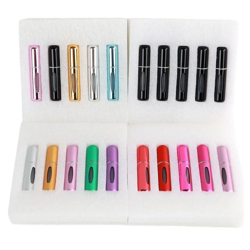 Portable Refillable Perfume Bottle Set - 5ml Travel Spray Containers (5pcs)