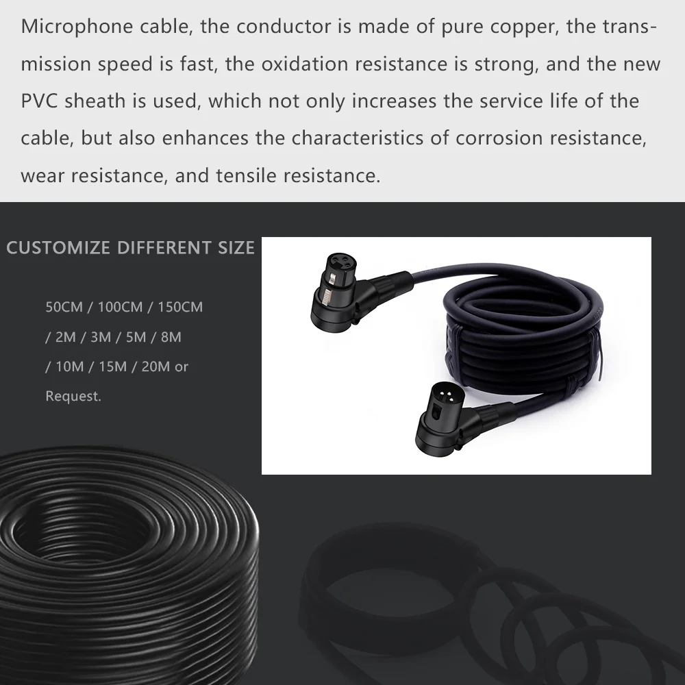 ângulo direito xlr cabo de extensão macho para fêmea ofc cabo de áudio folha trançado blindado para microfone mixer amplificador