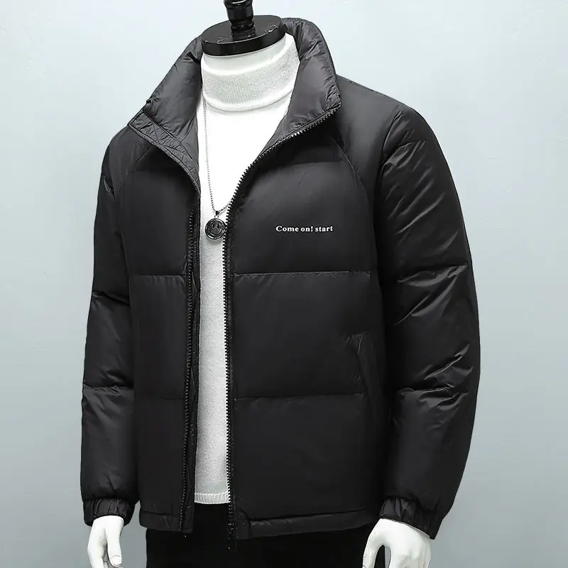 Luxury Brand Men Down Jackets Winter Warm Long Sleeve Clothing Lightweight Down Coat Windproof Stand Collar Zipper Windbreaker