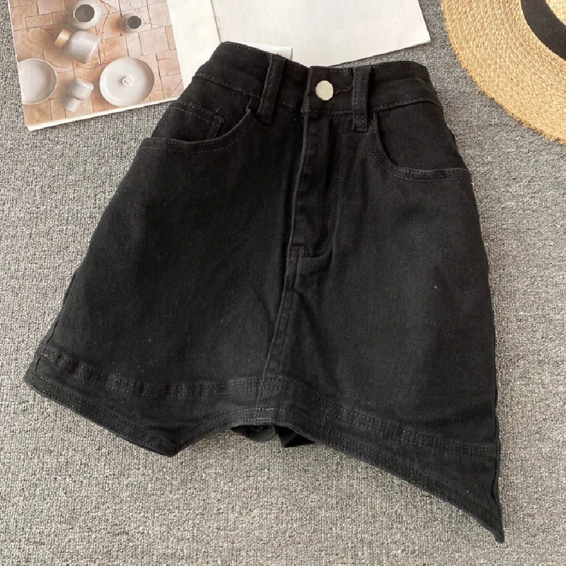 Women High Waist Streetwear Skirt Casual Solid Mini A-Line Short Skirt Ladies Harajuku Irregular Package Hip Skirts Female lululemon skirt Skirts