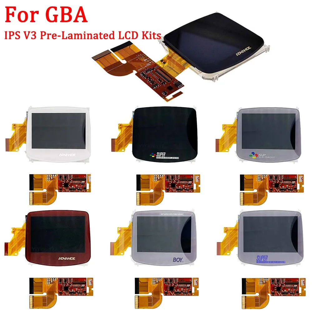 Ips v3ゲームボーイ用ラミネート液晶スクリーンキット、事前Gba、sfc 
