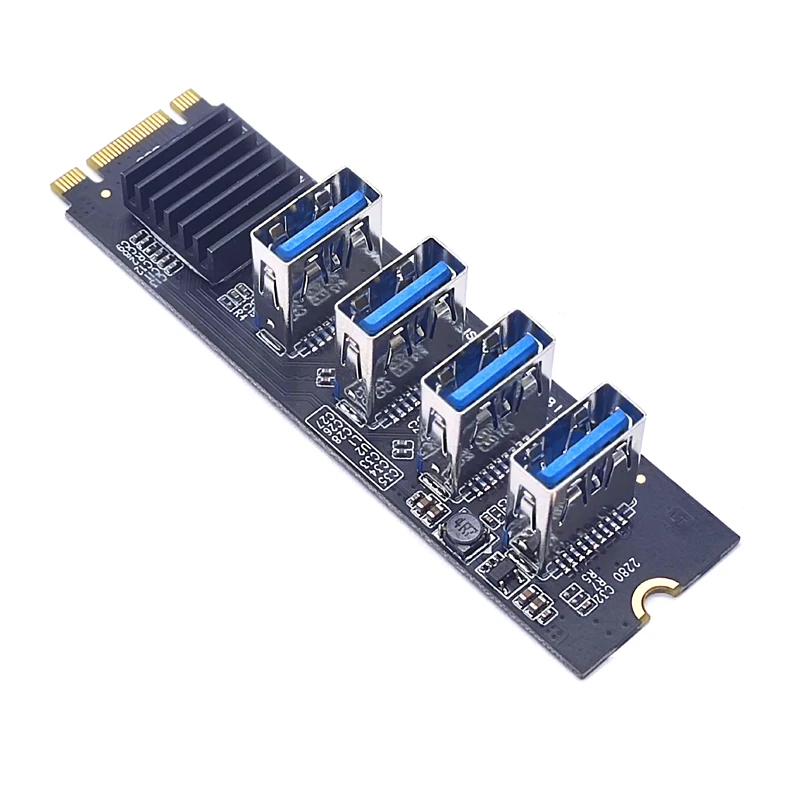 Placa de Riser m2 Ngff Nvme para Pcie Pci Express X16 a Usb 3.0 Adaptador de Cubo de Multiplicador de Entalhe para Mineradora de Bitcoin Antminer M.2 - Imagem 6