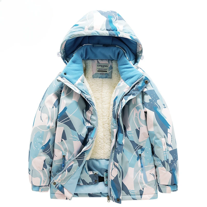 Children Skiing Suit Children's Ski Suit Suit Girls Outdoor Thickened Waterproof Windproof Warm Boys Baby Ski Clothes Pants Equipment