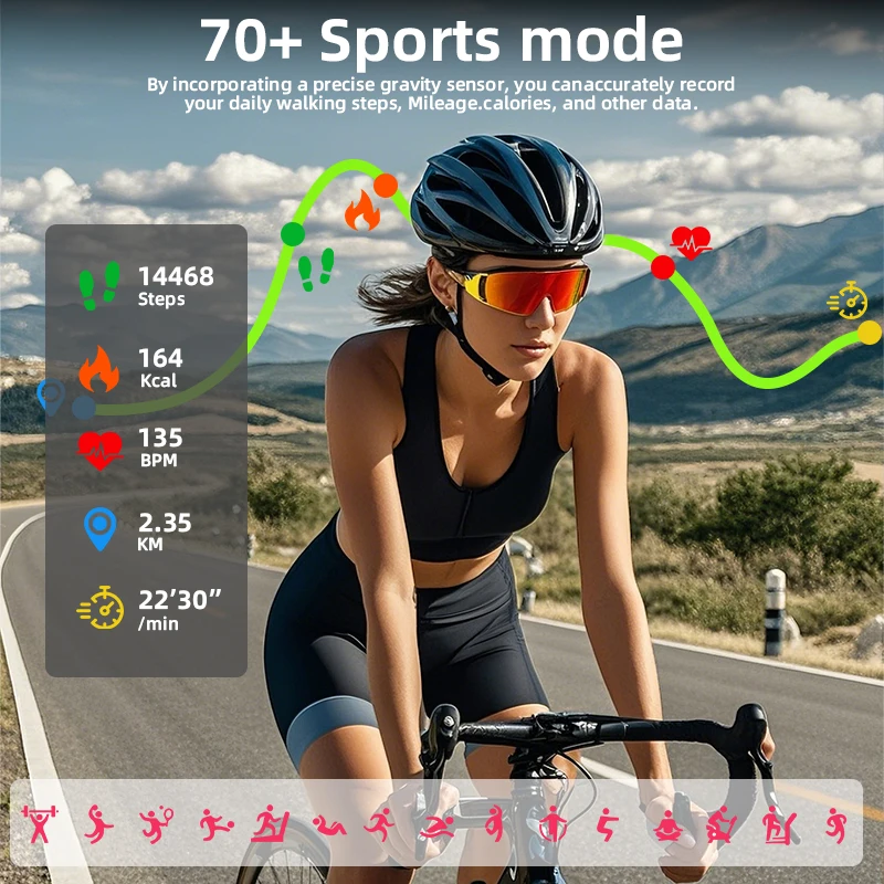 LIGE 1000mAh Battery Women Smartwatch Men Waterproof Heart Rate Sports 2.01-Inch HD Bluetooth Call Smart Watch For iOS Android