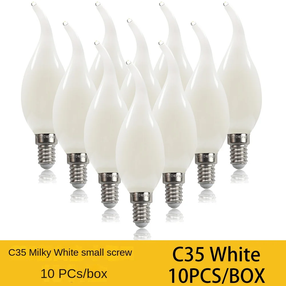 레트로 Led 디 밍이 가능한 촛불 빛 C35 서리로 덥은 E14 220V 110V 4W 6W 따뜻한 흰색 2700K 필 라 멘 트 전구 램프 샹들리에 조명