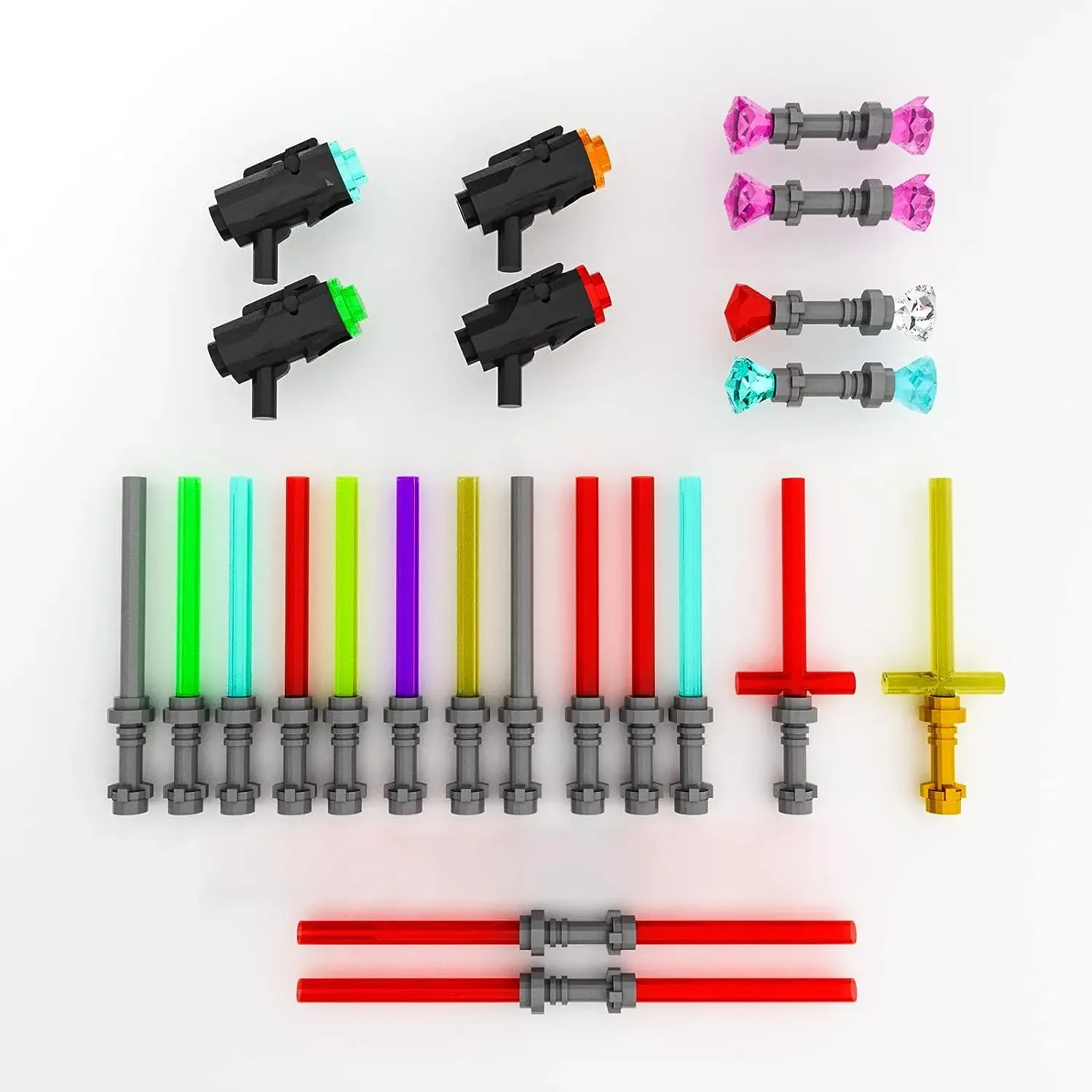 Hot MOC Space Wars Light Saber Weapon Sword Lightsabered Parts Accessories Building Blocks Toys for Children Kids Gifts 2