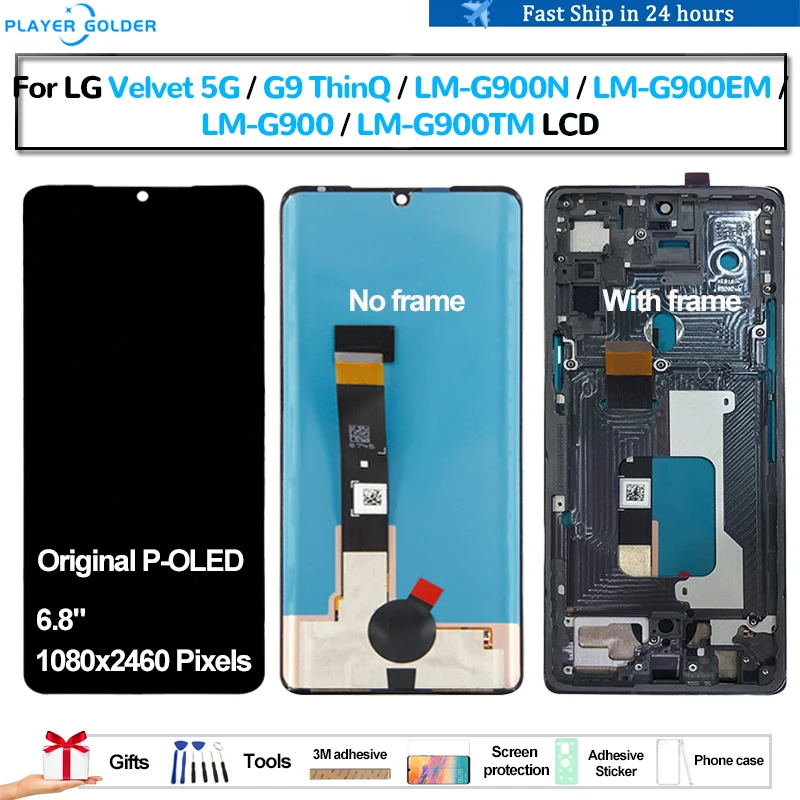 P-Oled Originale Per Lg Velvet 5G G9 Thinq G900N G900Em G900 G900Tm Pantalla Display Lcd Touch Panel Schermo Digitizer Assembly