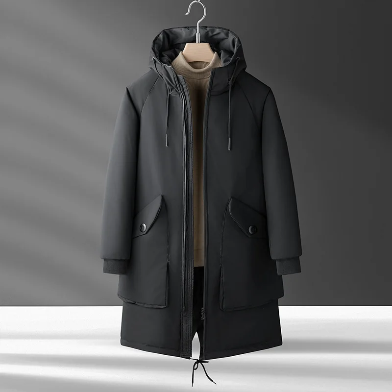 2022 Winter New Hooded Down Jacket Men's Thickened Warm Tuxedo Cold-proof Jacket White Duck Down Winter Clothing Men's Down Coat