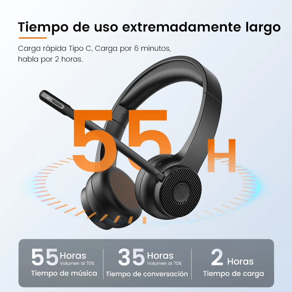 EKSA-auriculares inalámbricos E1000 WT 2,4 GHz, cascos con cable envolvente  7,1, baja latencia