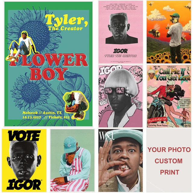 Peinture sur papier blanc Donda Tyler The Creator, affiches et imprimés de  couverture d'album, autocollants muraux, décor de chambre à coucher de  maison - AliExpress