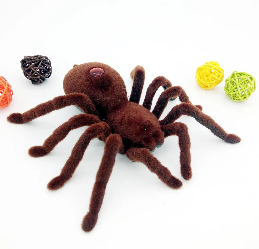 [Funny] Prank trick toy Infrared remote control flash spider animal toy Electronic pets RC simulation luminous tarantula model 2