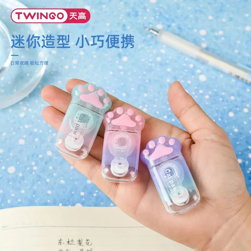 3Pcs 6m Cat Claw Correction Tape Portable Large Capacity Transparent Erasure