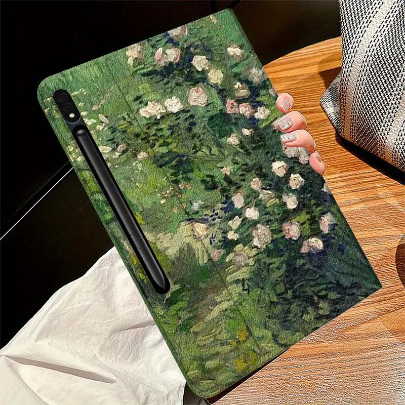 Floral Oil Painting Foldable Tablet Case Cover