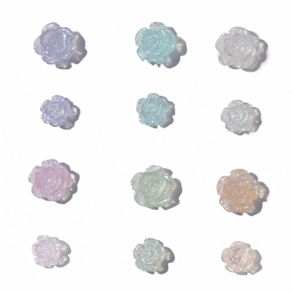 독특한 시크 카멜리아 액세서리, 높은 요구, 혼합 네일 액세서리 장식, 장미 장식, 8mm 필수, 2 세트, 3 세트