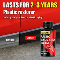 Crème de rénovation plastique LOORSAN 32G, restaurateur de brillance noir longue durée pour pneus de voiture, pare-chocs, garnitures et pièces intérieures en plastique 1