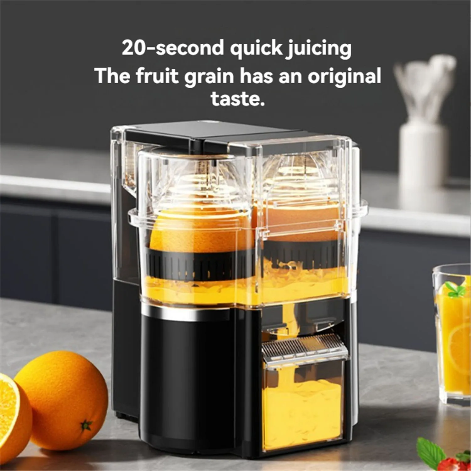 Double Head Electric Juicer Automatic Slag Separation Household_voghion.com