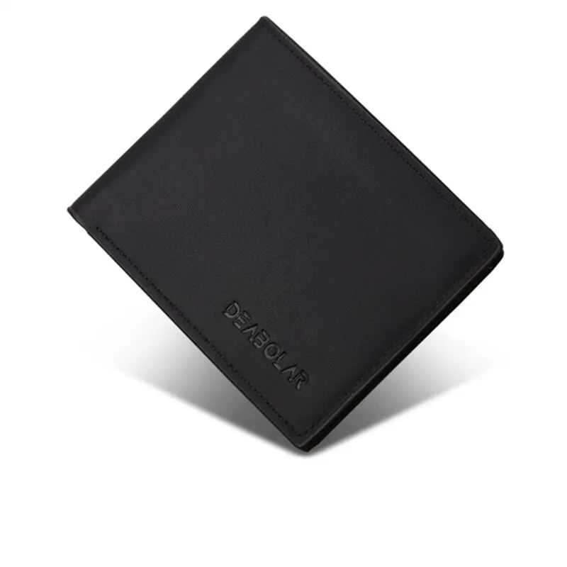 New Men PU Leather Purse Black Frosted Material Youth Credit Card Holder Coin Purse 2023 Men Purse 2