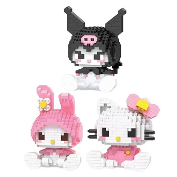 Hello Kitty Building Block Assembled Toys Decorative Ornament Sanrio Anime Figure Kuromi Model My Melody Children’s Puzzle Gift