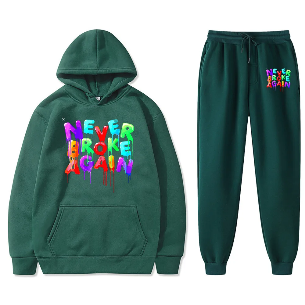 Youngboy Never Broke Again Hoodie 2PCS Sets Tracksuit Fashion Hip Hop Suit Sweatpants Men Women Hooded Sweatshirts Sport Pant 5
