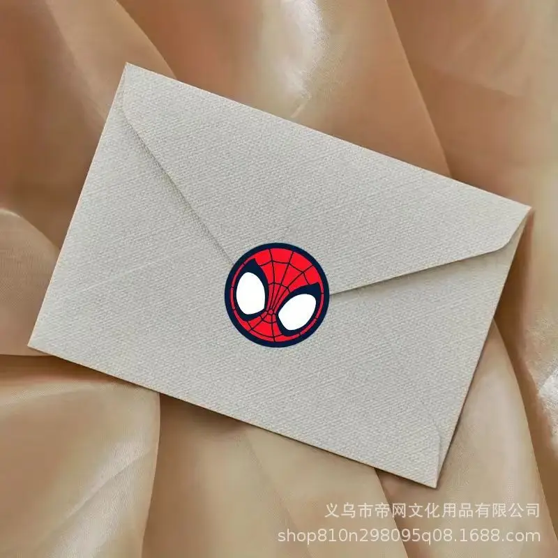 500pcs/롤 귀여운 마블의 어벤저스 슈퍼 히어로 스파이더맨 씰링 스티커 DIY PVC 노트북 데칼 장식 보상 선물 장난감