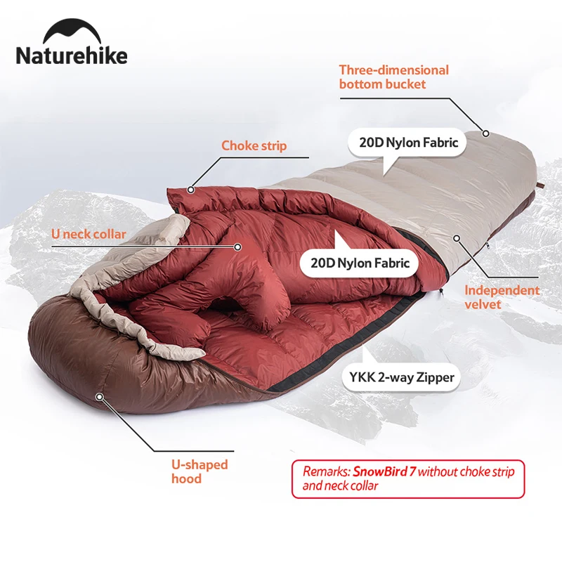Naturehike Winter Mummy Duck Down Ultralight Camping Sleeping Bags 3