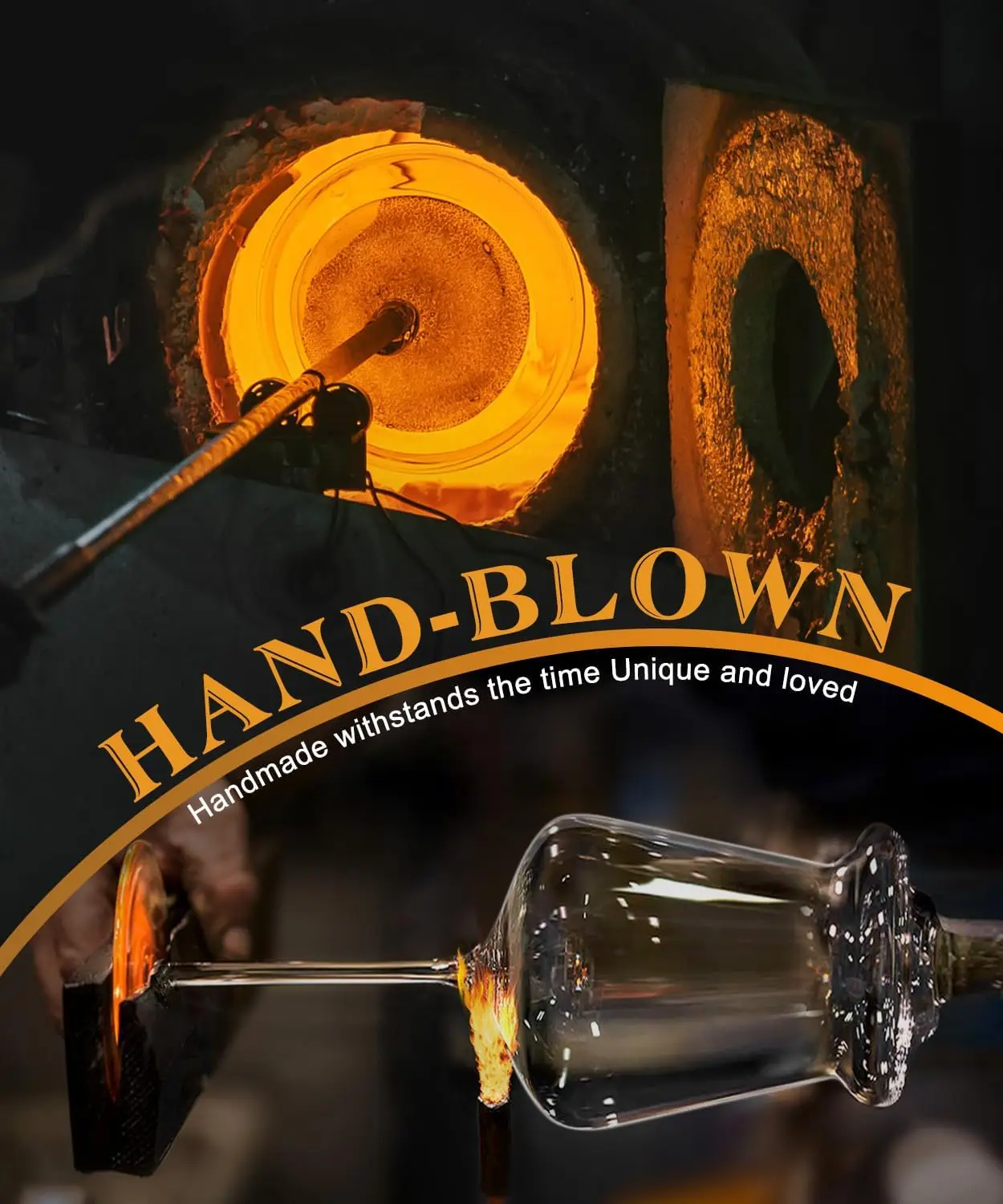 Hand Blown Burgundy Glass Set 2