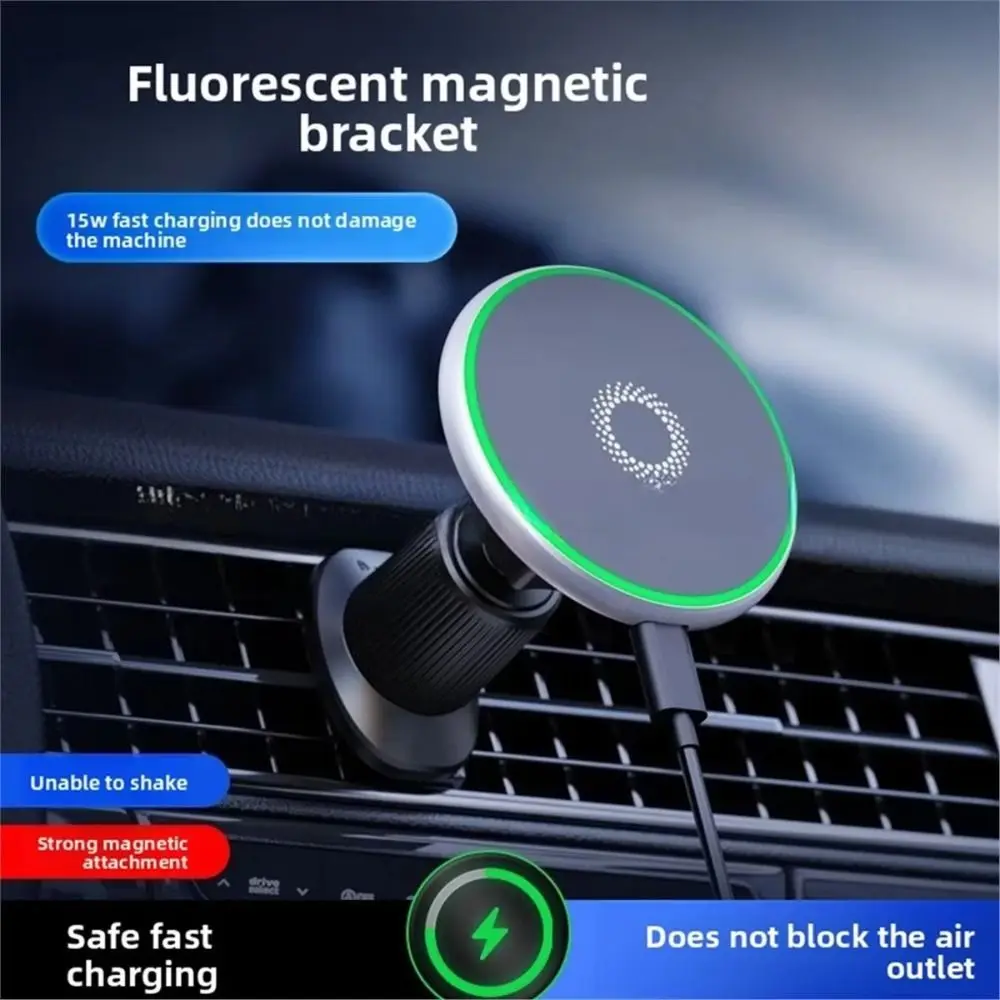 Magnetic Car Phone Holder with Fast 15W Wireless Charging