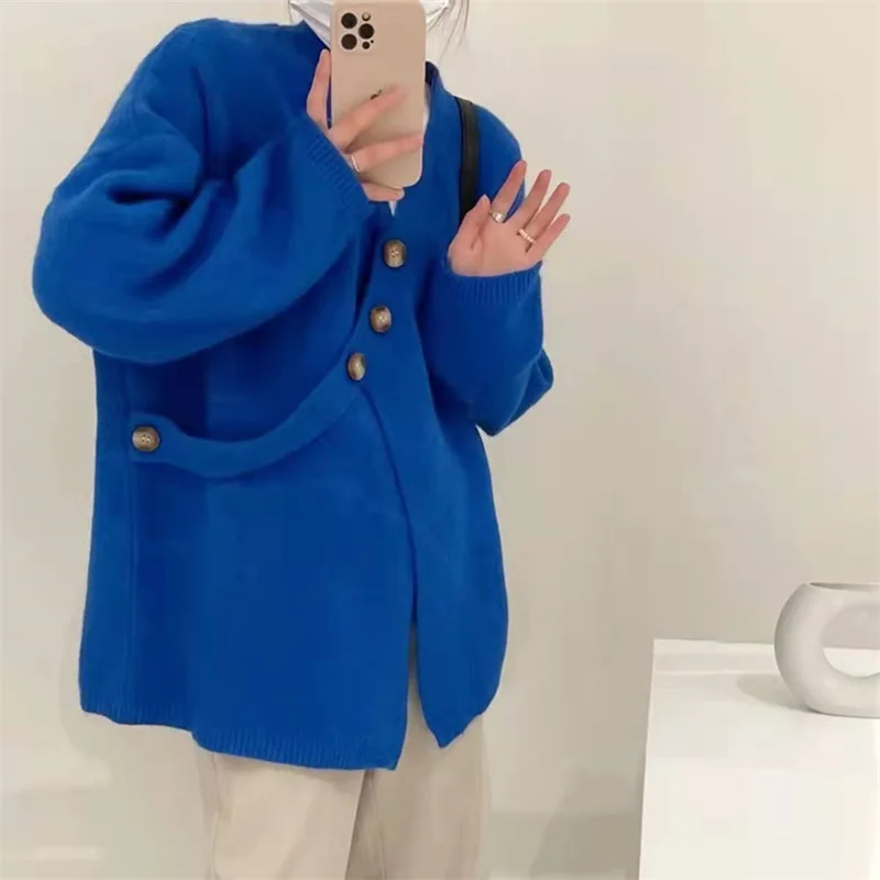 Women Loose Knit Sweater Coat Autumn Winter