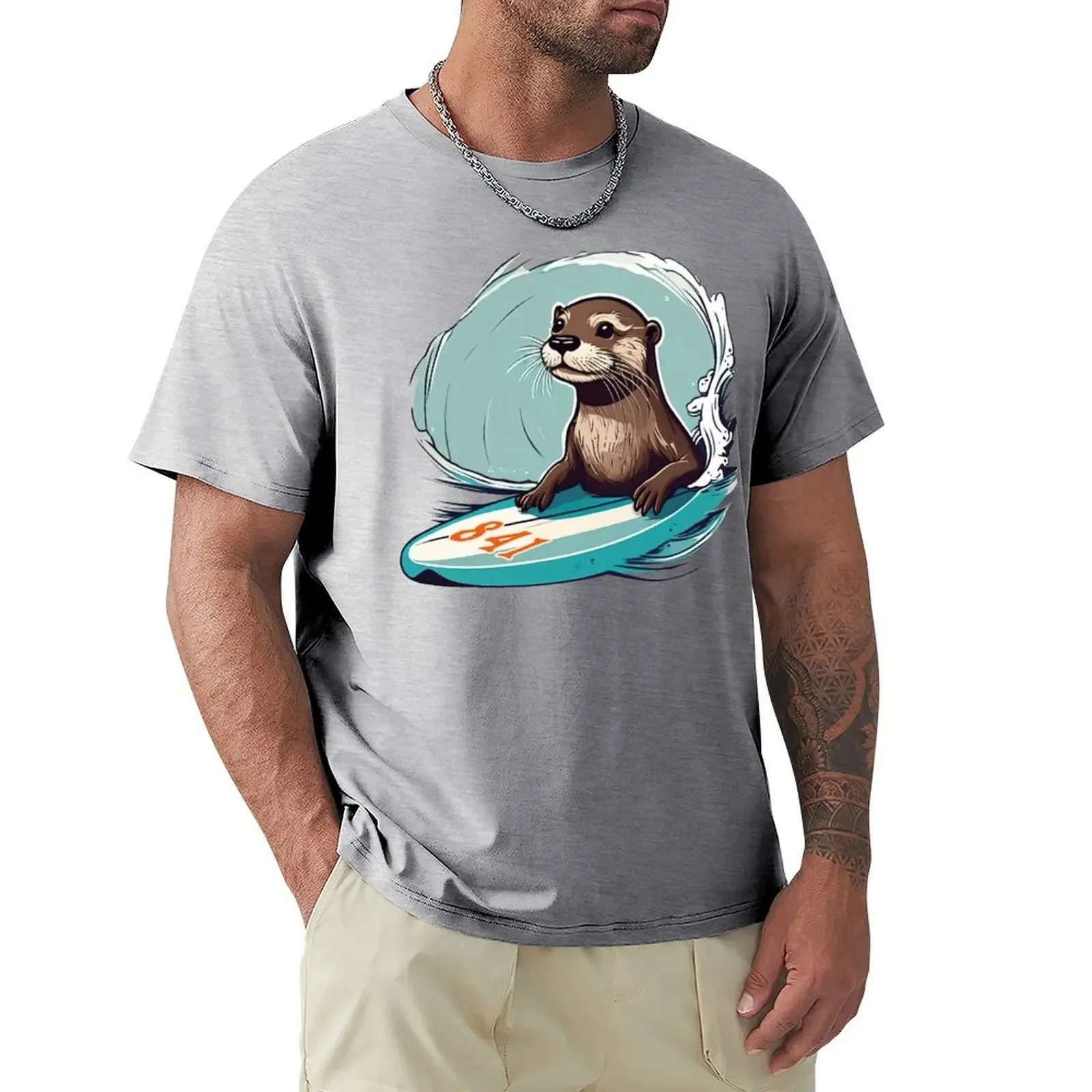 

Otter 841! T-shirt customs design your own plain men workout shirt