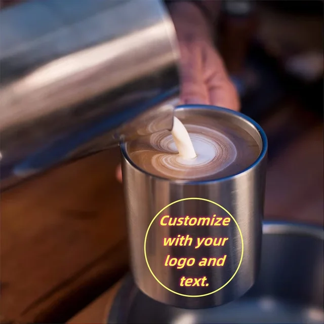 Tazza da acqua in acciaio inossidabile con testo personalizzato personalizzato Isolamento termico Anti scottatura Caffè Tè Tazza da vino Tazza da bere creativa 6