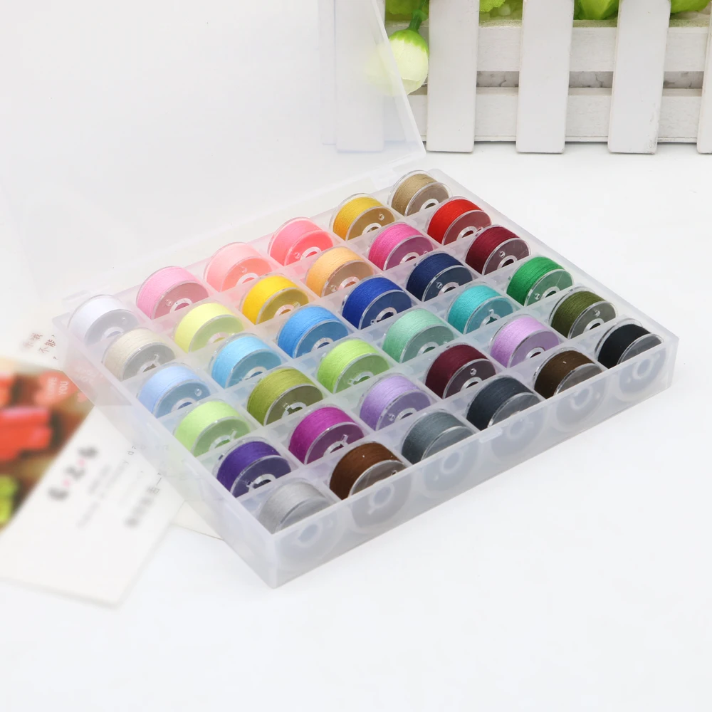 Description Picture 5 of item25/36 Color Handmade Embroidery Sewing Threads Polyester Home Hand Stitching Sewing Machine Supplies Yarn Line Box Color Random