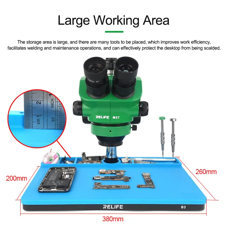 Microscope Base B3/B1 Repair Pad Insulation High Temperature Silicone Pad Welding Table BGA Soldering Station soldering microscope