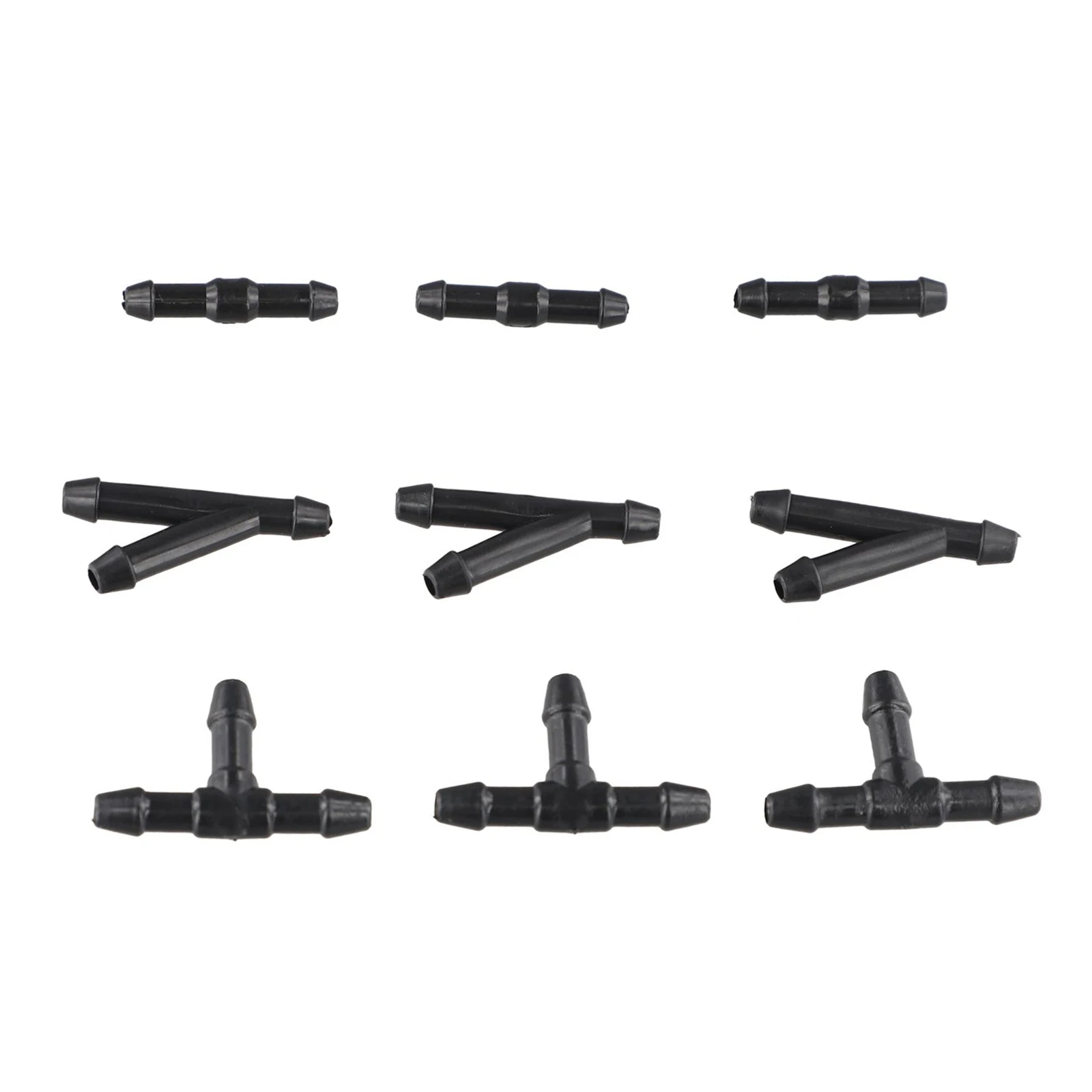 Splitter Hose Connector T/Y/I Type Tube Water Windshield 60pcs Adapter Black Fittings Joiner Pipe Plastic Pump